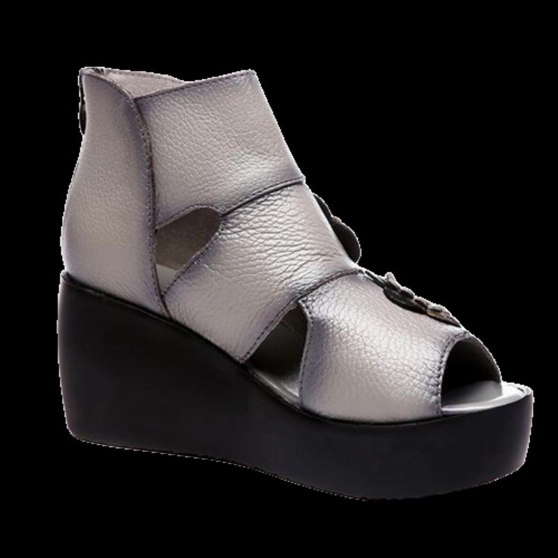 Glaudia Dames Wedges Sandaal - Grijs