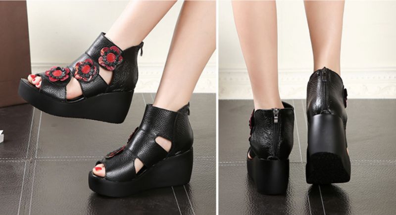 Glaudia Dames Wedges Sandaal - Grijs