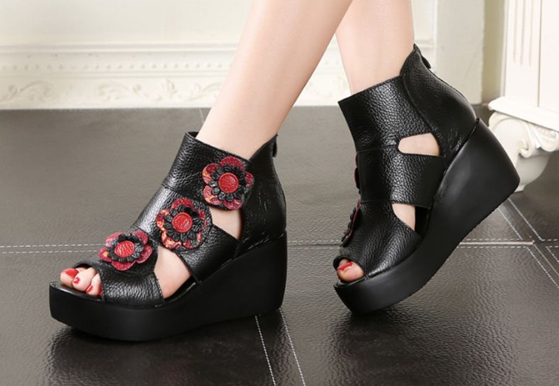 Glaudia Dames Wedges Sandaal - Grijs