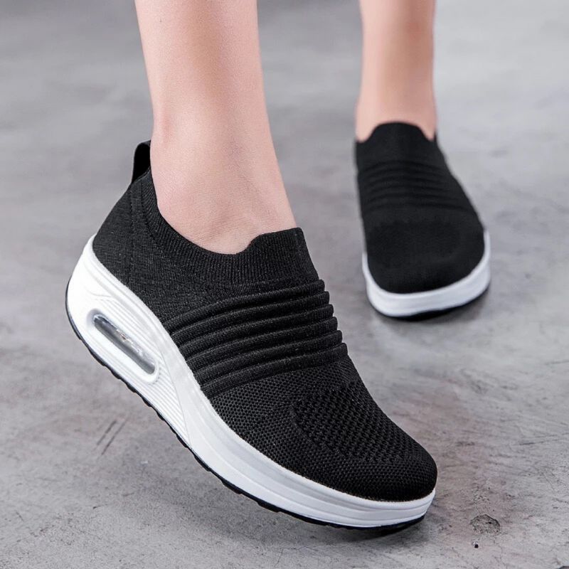 Gofit Dames Flat Met Platform Mesh Wandelschoenen - Roze