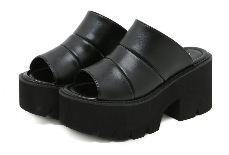 Golda Dames Platform Sandaal - Zwart