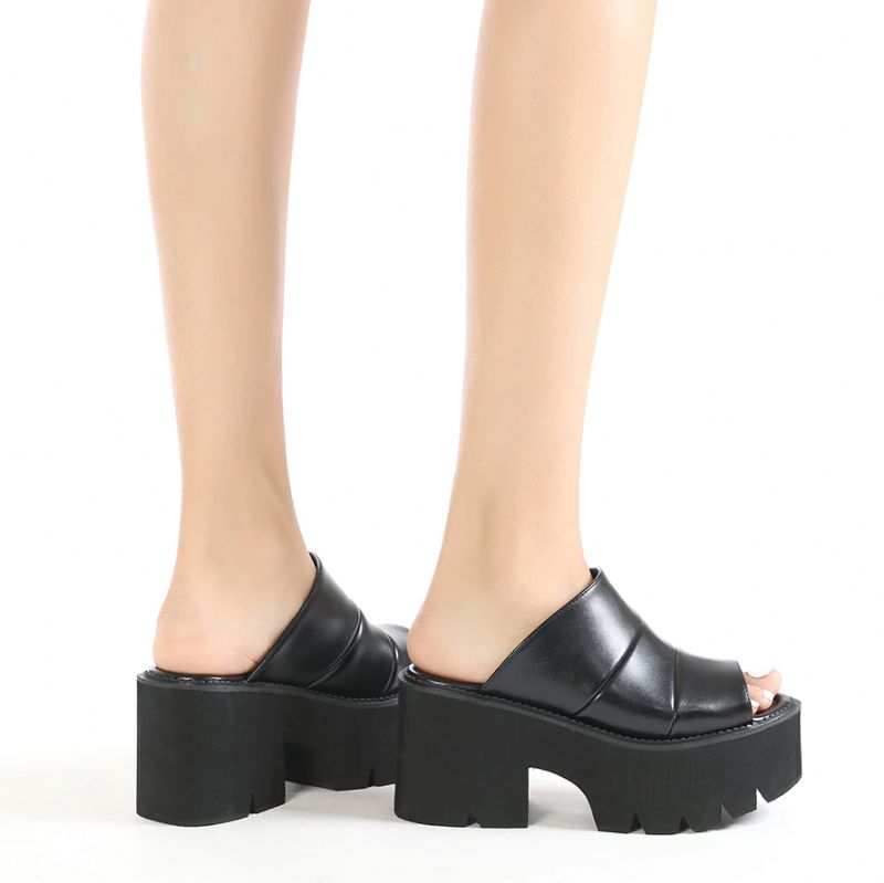 Golda Dames Platform Sandaal - Zwart