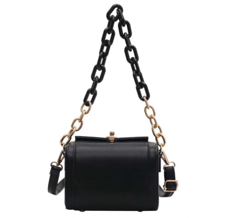 Gotica Mini Leren Schoudertas Voor Dames - Zwart