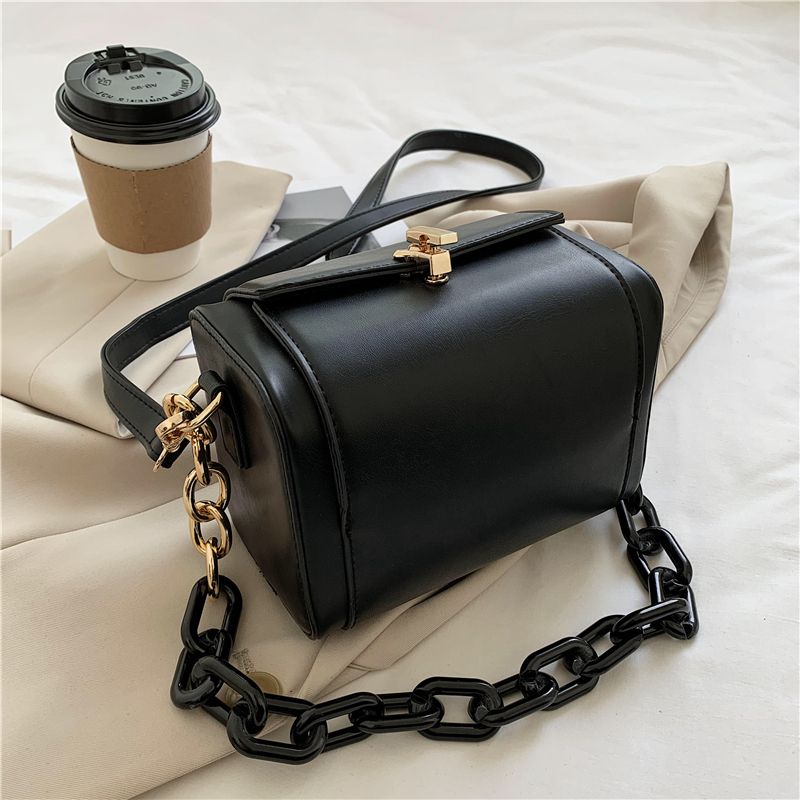 Gotica Mini Leren Schoudertas Voor Dames - Zwart