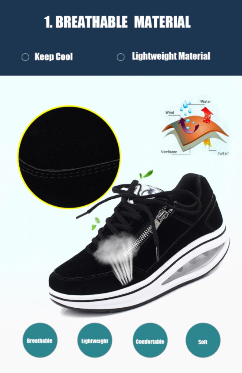 Gowalk Max Sneakers Voor Dames Met Platform Schoenen Met - Zwart
