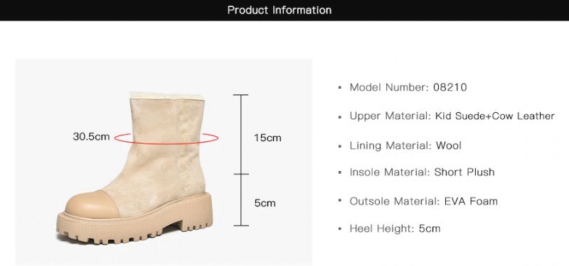 Gracia Dames Suède Platform Snowboots - Abrikoos