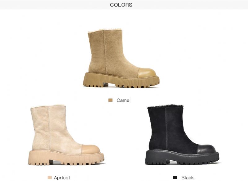 Gracia Dames Suède Platform Snowboots - Abrikoos