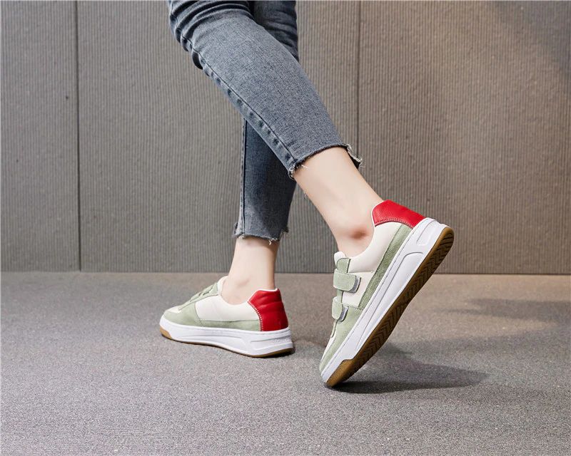 Greco Dames Leren Sneaker - Beige