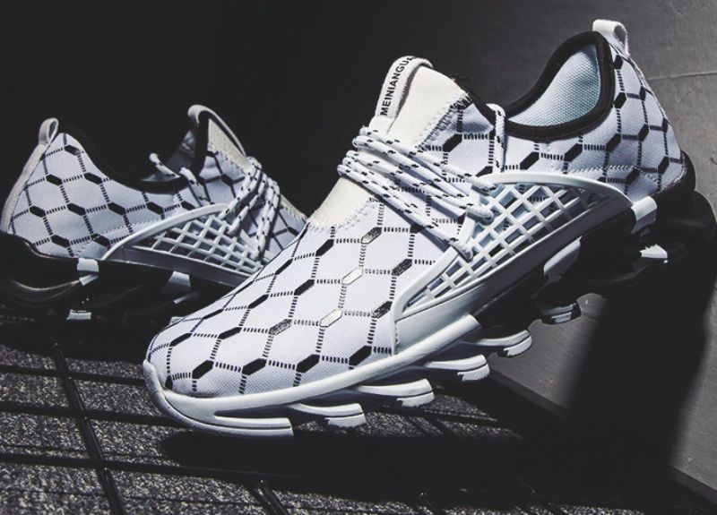 Grijze Heren Sneakers - Wit