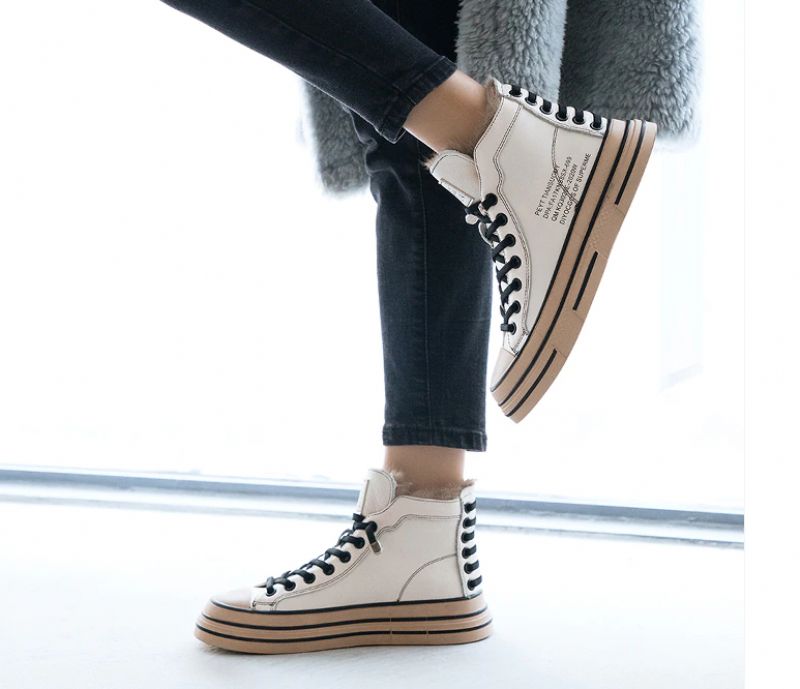 Grillen Dames Sneaker Zwarte Schoenen - Zwarte korte pluche