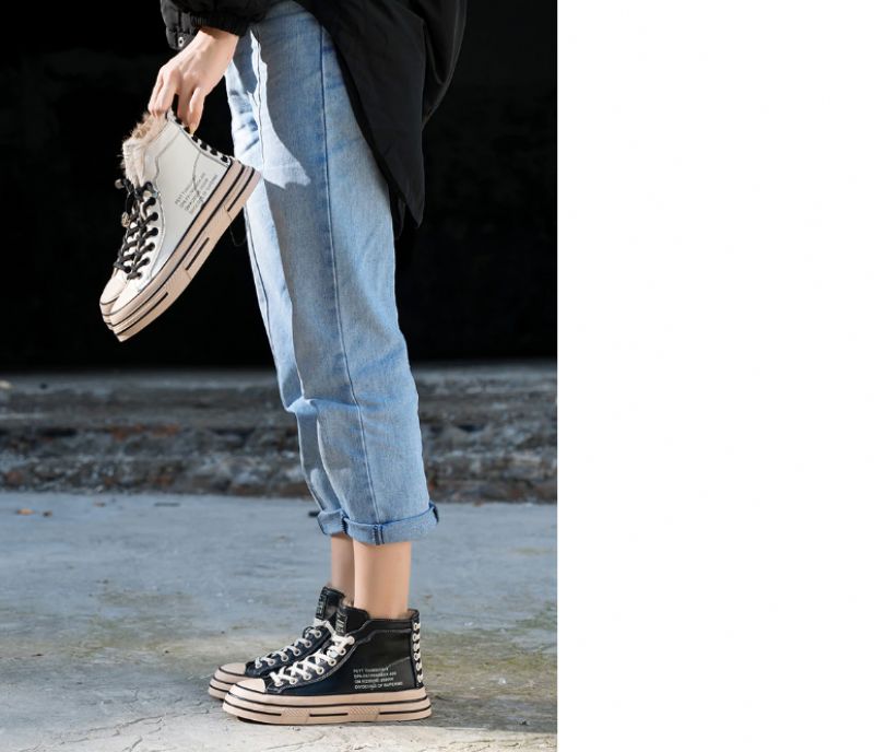 Grillen Dames Sneaker Zwarte Schoenen - Zwarte korte pluche