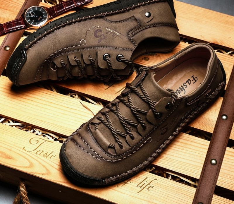 Guillen Heren Loafers Casual Schoenen - Kaki