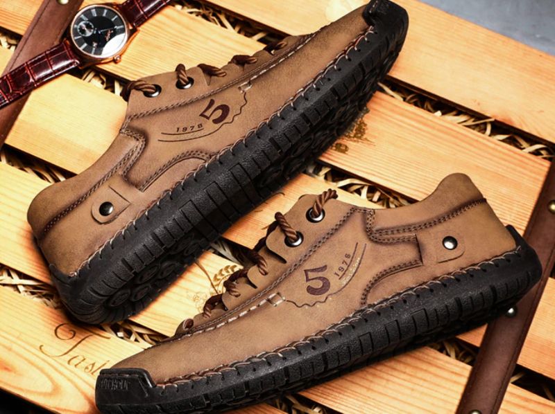 Guillen Heren Loafers Casual Schoenen - Kaki