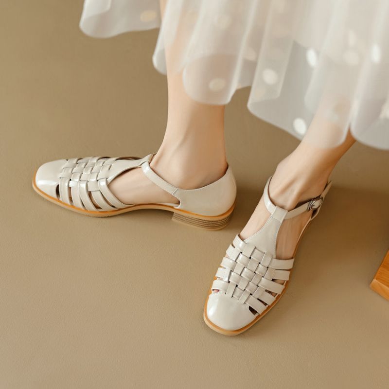Gygy Dames Zomer Gladiator Sandalen - Beige