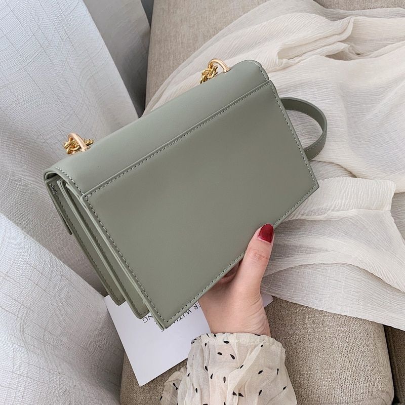 Haman Dames Crossbody Tas Met Leren Kettingen - Groen