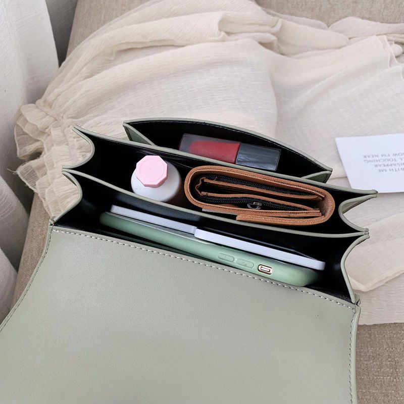 Haman Dames Crossbody Tas Met Leren Kettingen - Groen