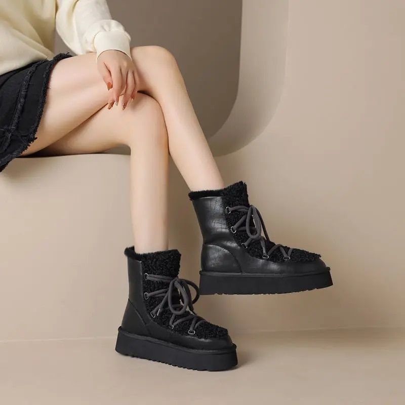 Hana Dames Snow Platform Boots - Abrikoos