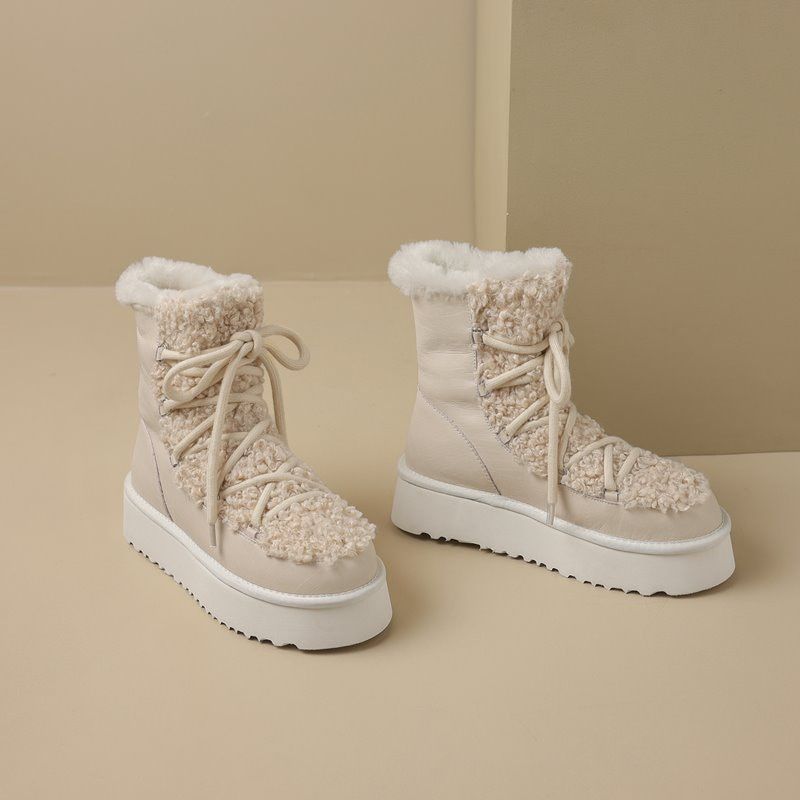 Hana Dames Snow Platform Boots - Abrikoos