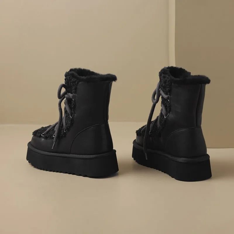 Hana Dames Snow Platform Boots - Abrikoos