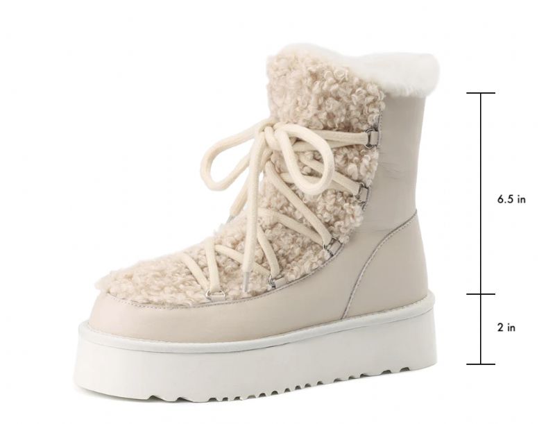 Hana Dames Snow Platform Boots - Abrikoos
