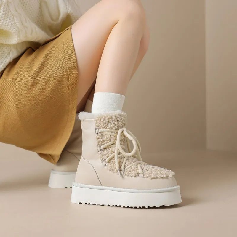 Hana Dames Snow Platform Boots - Abrikoos