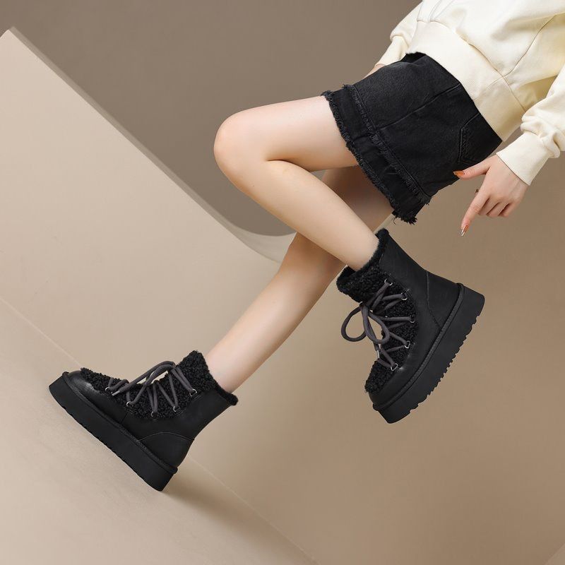 Hana Dames Snow Platform Boots - Abrikoos