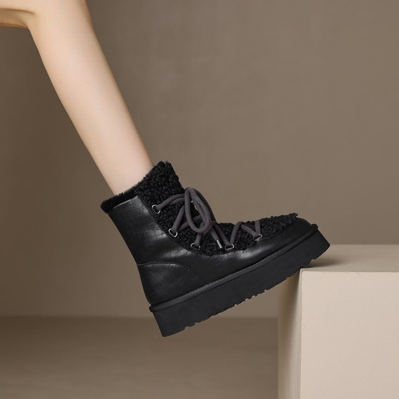 Hana Dames Snow Platform Boots - Abrikoos