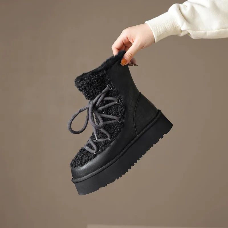 Hana Dames Snow Platform Boots - Abrikoos