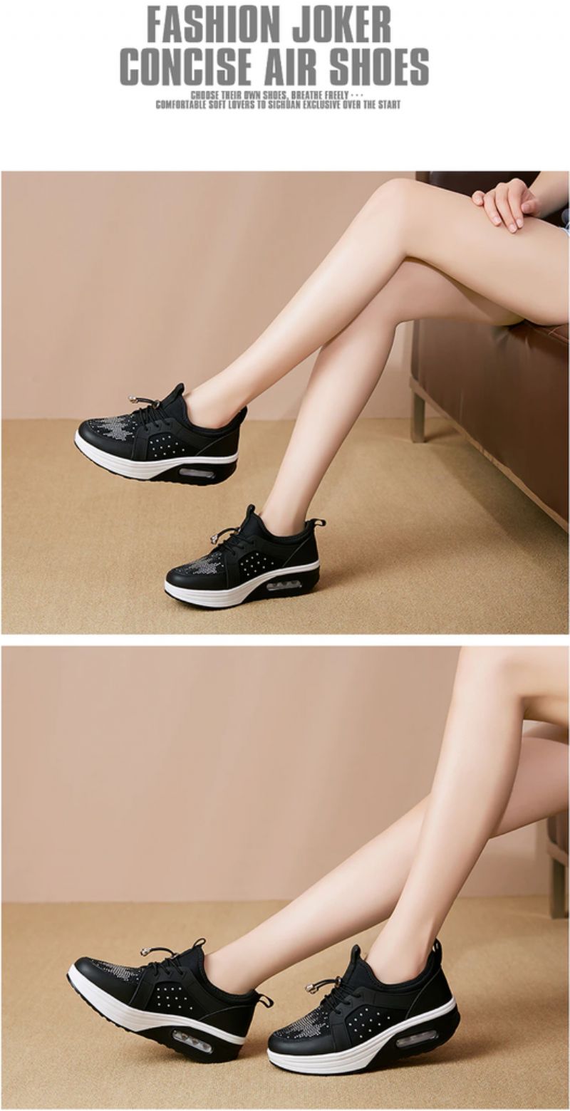 Hani Platform Sportschoenen Voor Dames Spring - Zwart