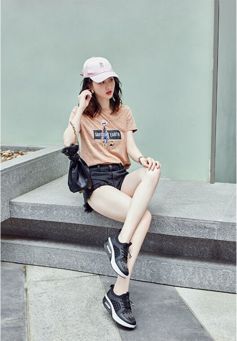 Hani Platform Sportschoenen Voor Dames Spring - Zwart