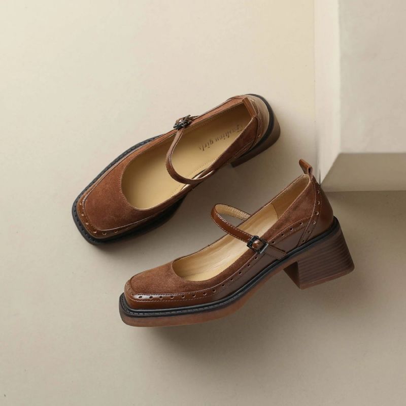 Hanna Dames Leren Carving Design Pumps - Zwart