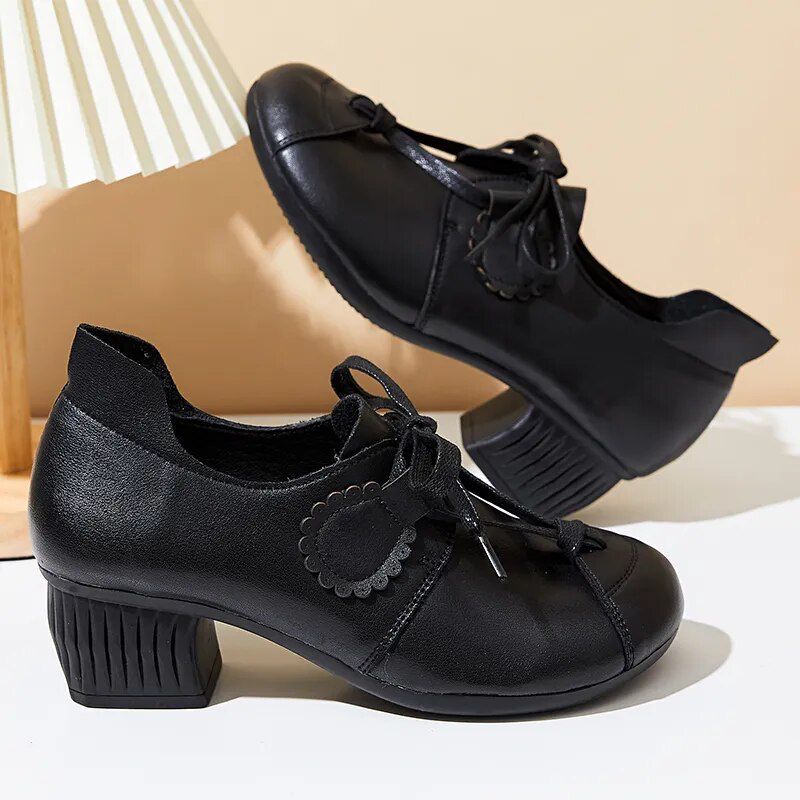 Hanna Dames Veterschoenen - Zwart