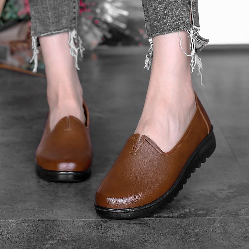 Hanny Dames Enkele Comfortabele Platte Loafer Schoenen - Zwart