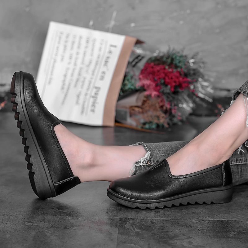 Hanny Dames Enkele Comfortabele Platte Loafer Schoenen - Zwart