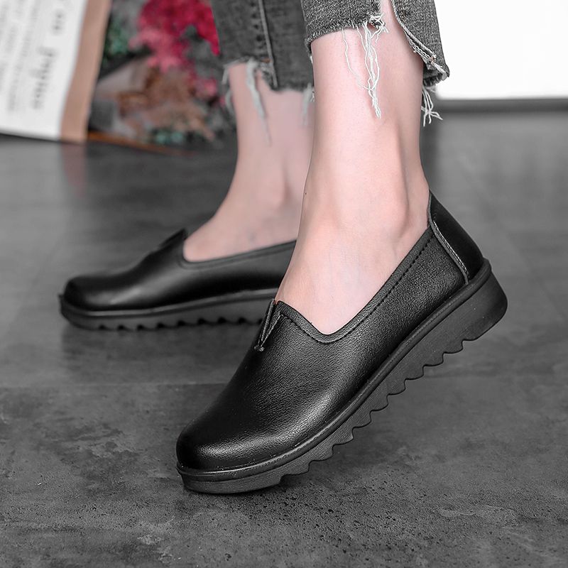Hanny Dames Enkele Comfortabele Platte Loafer Schoenen - Zwart