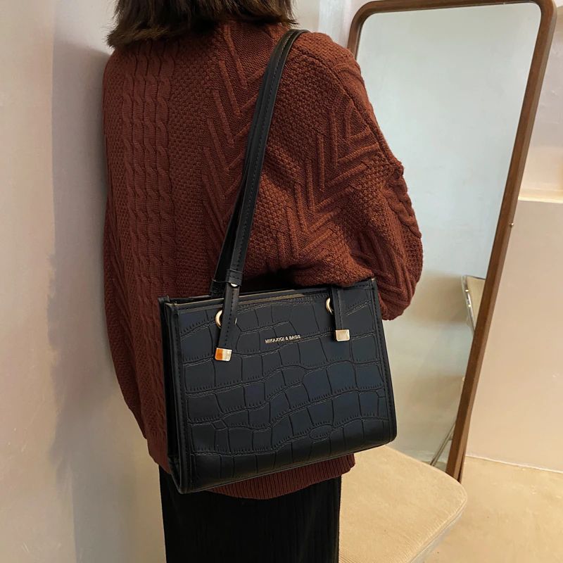 Hansel Leren Designer Handtas Voor Dames - Zwart