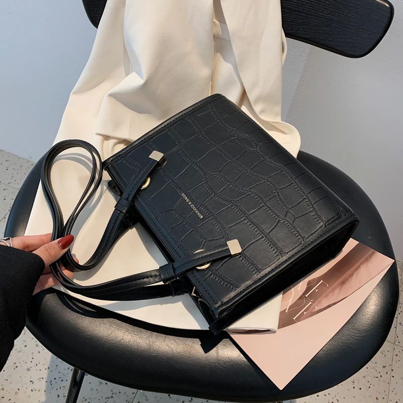 Hansel Leren Designer Handtas Voor Dames - Zwart