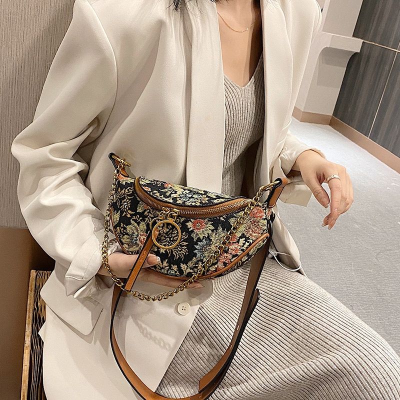 Hasan Dames Designer Luxe Stoffen Handtas - Zwart
