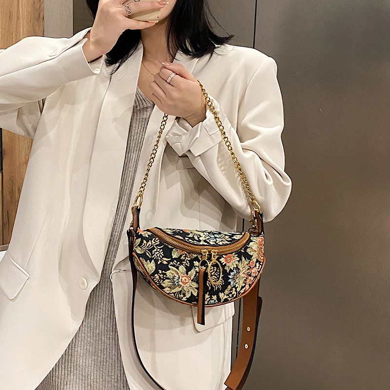 Hasan Dames Designer Luxe Stoffen Handtas - Zwart