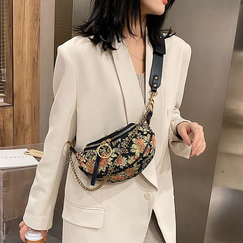 Hasan Dames Designer Luxe Stoffen Handtas - Zwart