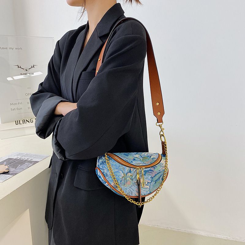 Hasan Dames Designer Luxe Stoffen Handtas - Zwart