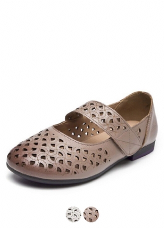 Hazel Dames Leren Platte Schoenen