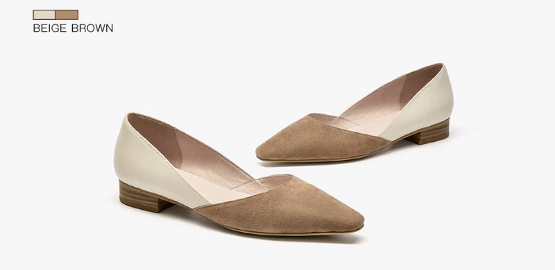 Hilaria Platte Leren Schoenen Voor Dames - Bruin