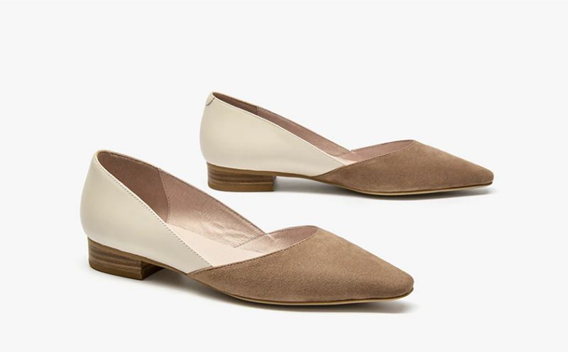 Hilaria Platte Leren Schoenen Voor Dames - Bruin