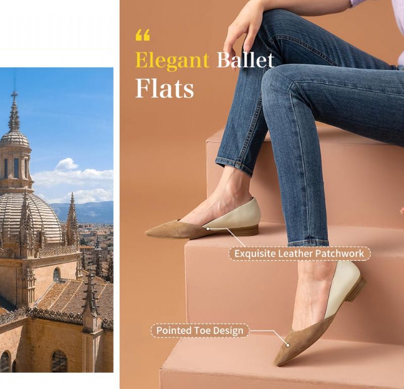 Hilaria Platte Leren Schoenen Voor Dames - Bruin