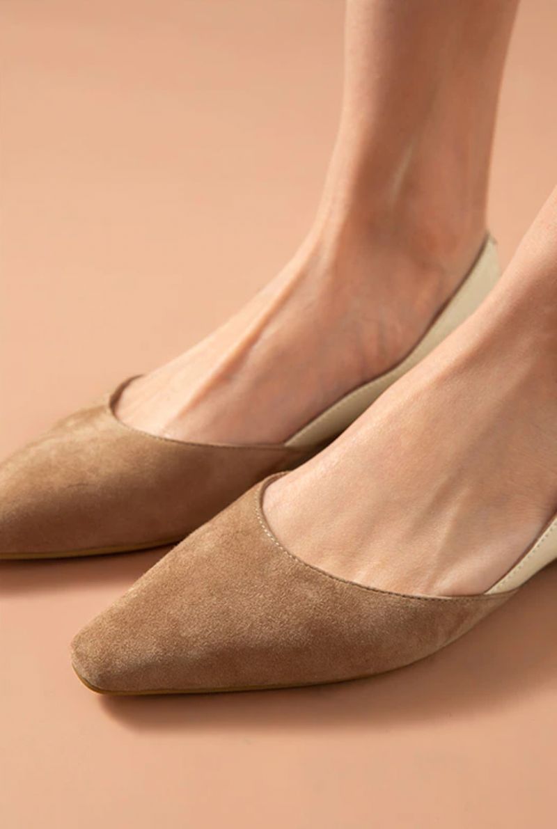 Hilaria Platte Leren Schoenen Voor Dames - Bruin