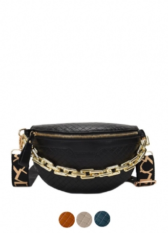 Holny Dames Kleine Dikke Ketting Leren Crossbody Handtas
