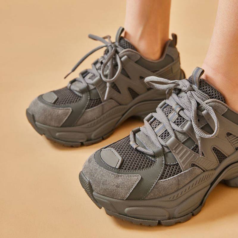 Hugbel Dames Sneaker Ademende Sneakers - Grijs
