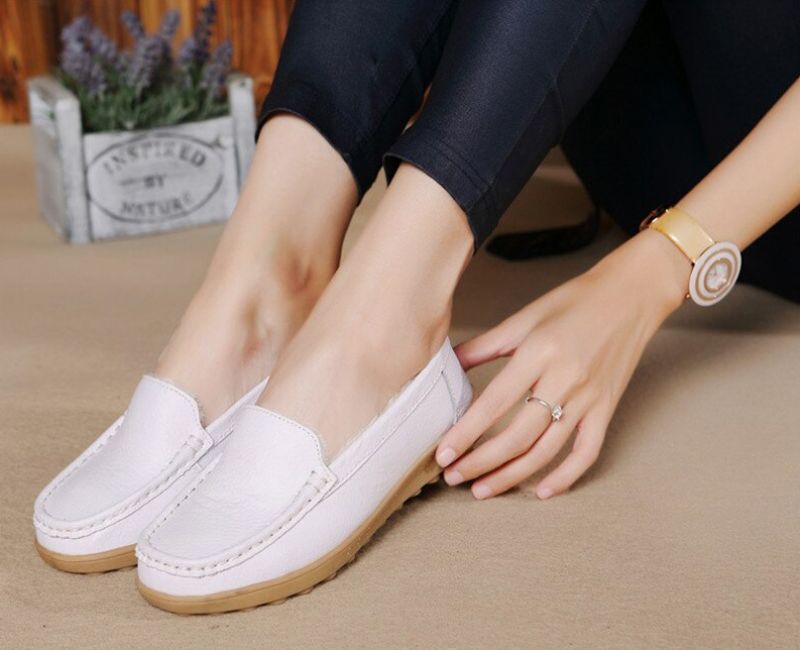 Ibana Dames Leren Loafer - Wit