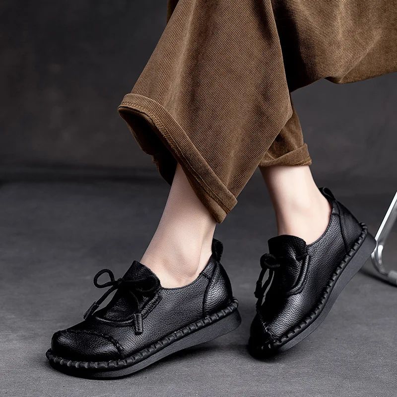 Idalia Dames Leren Loafers Schoenen - Bruin